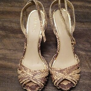 Ralph Lauren Leather Snakeskin Heels, 11